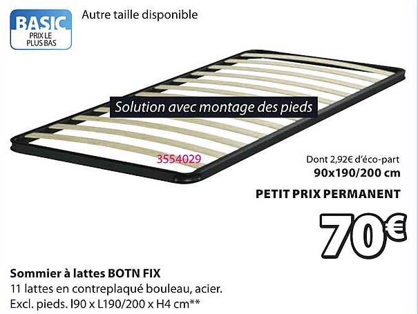 Sommier à lattes BOTN FIX