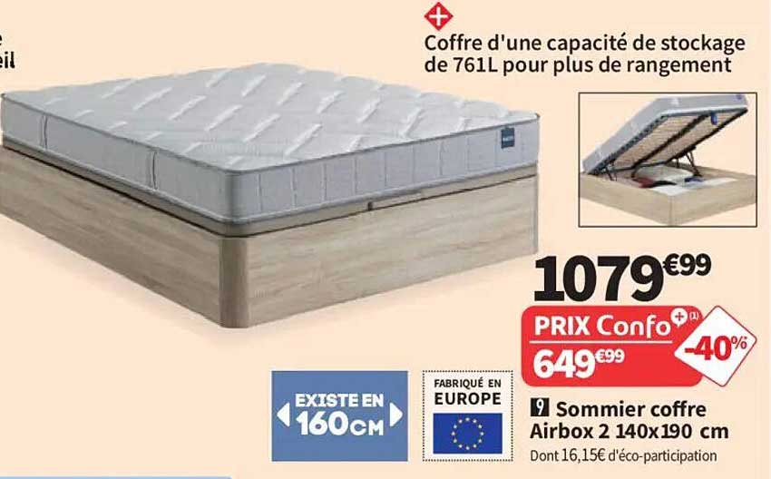 Sommier coffre Airbox 2 140x190 cm