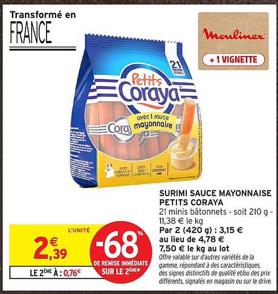 SURIMI SAUCE MAYONNAISE PETITS CORAYA