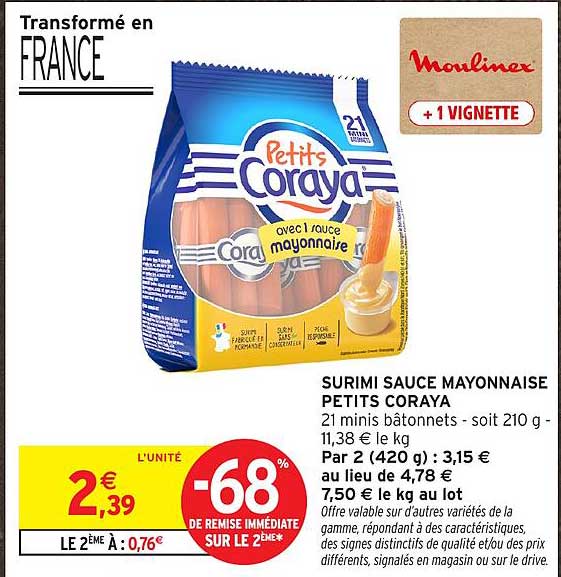SURIMI SAUCE MAYONNAISE PETITS CORAYA