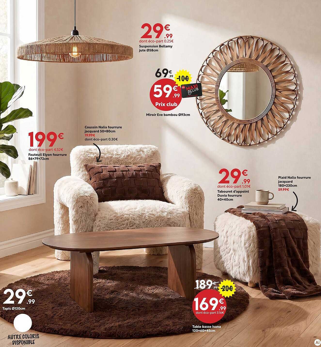 Suspension Bellamy jute Ø58cm