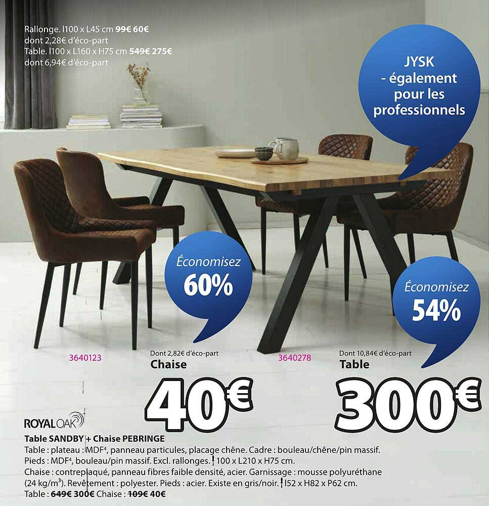Table SANDBY + Chaise PEBRINGE