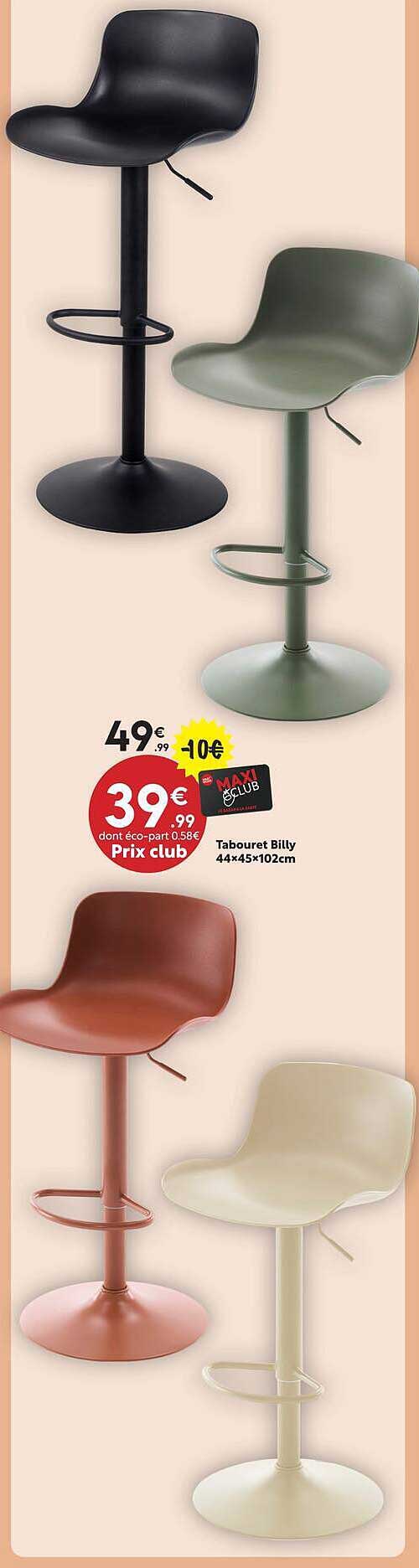 Tabouret Billy 44x45x102cm