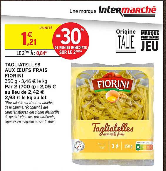 TAGLIATELLES AUX OEUFS FRAIS FIORINI