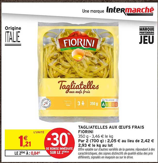 TAGLIATELLES AUX OEUFS FRAIS FIORINI