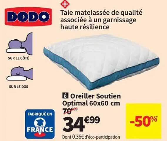 Taie matelassée de qualité associée à un garnissage haute résilience