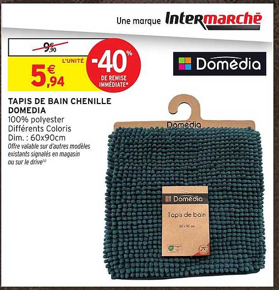 TAPIS DE BAIN CHENILLE DOMEDIA
