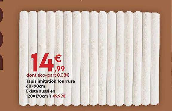 Tapis imitation fourrure 60×90cm