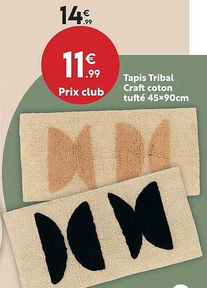 Tapis Tribal Craft coton tufté 45x90cm