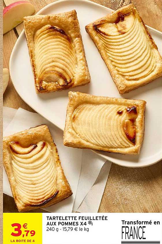 TARTELETTE FEUILLETÉE AUX POMMES X4