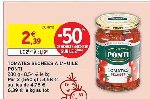 TOMATES SÉCHÉES À L'HUILE PONTI