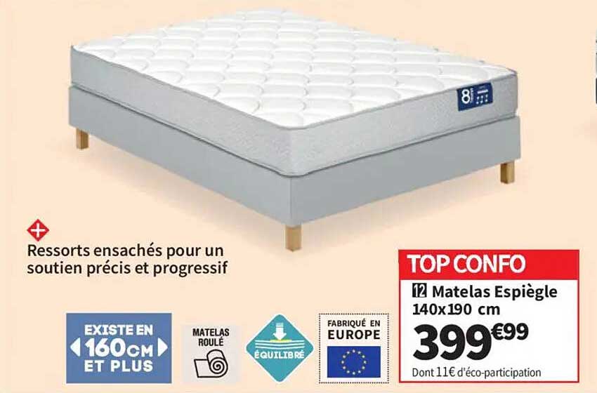 TOP CONFO 12 Matelas Espiègle 140x190 cm