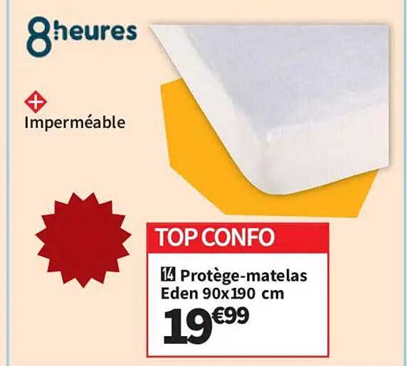 TOP CONFO Protège-matelas Eden 90x190 cm