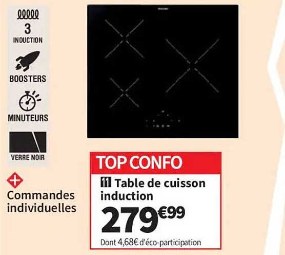 TOP CONFO Table de cuisson induction