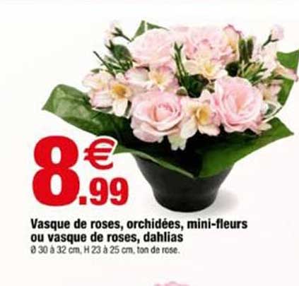 Vasque de roses, orchidées, mini-fleurs ou vasque de roses, dahlias