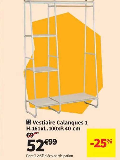Vestiaire Calanques 1 H.161xL.100xP.40 cm