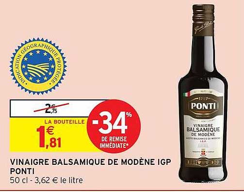 VINAIGRE BALSAMIQUE DE MODÈNE IGP PONTI