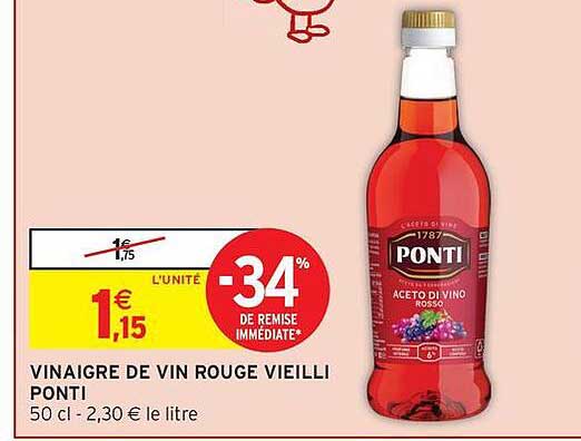 VINAIGRE DE VIN ROUGE VIEILLI PONTI