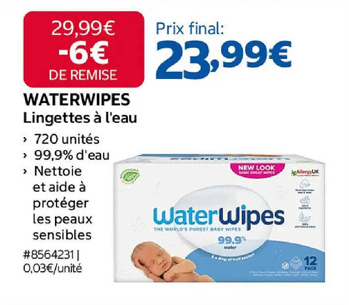 WATERWIPES Lingettes à l’eau