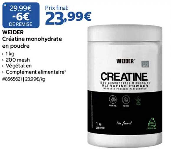 WEIDER Créatine monohydrate en poudre