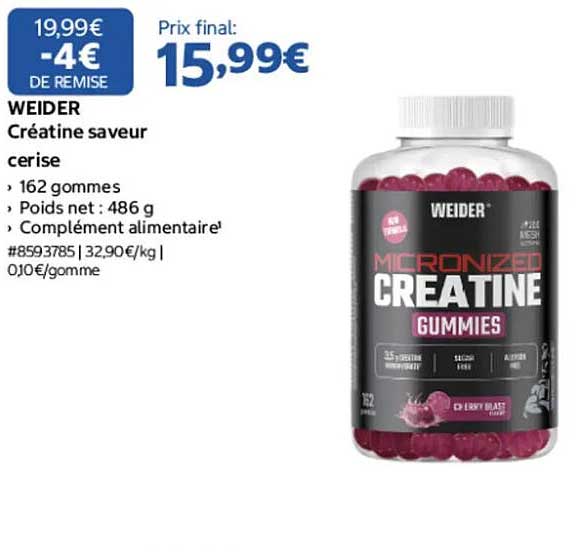 WEIDER Créatine saveur cerise