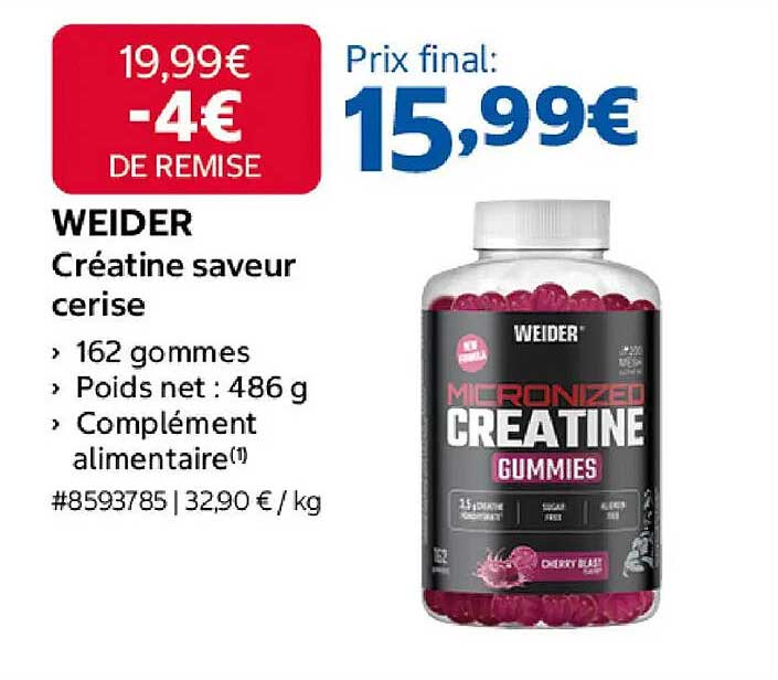 WEIDER Créatine saveur cerise