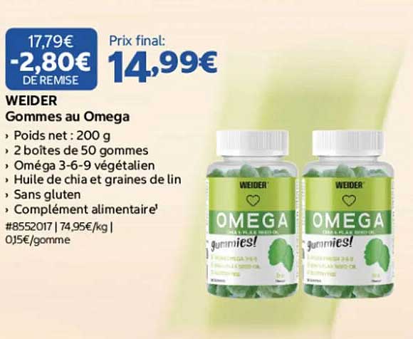 WEIDER Gommes au Omega