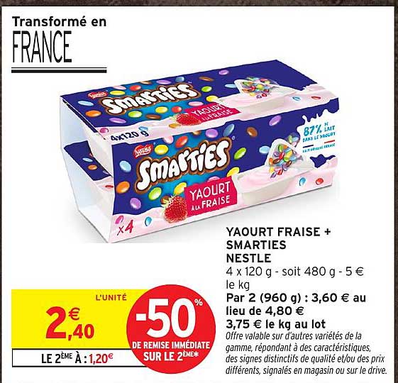 YAOURT FRAISE + SMARTIES NESTLE