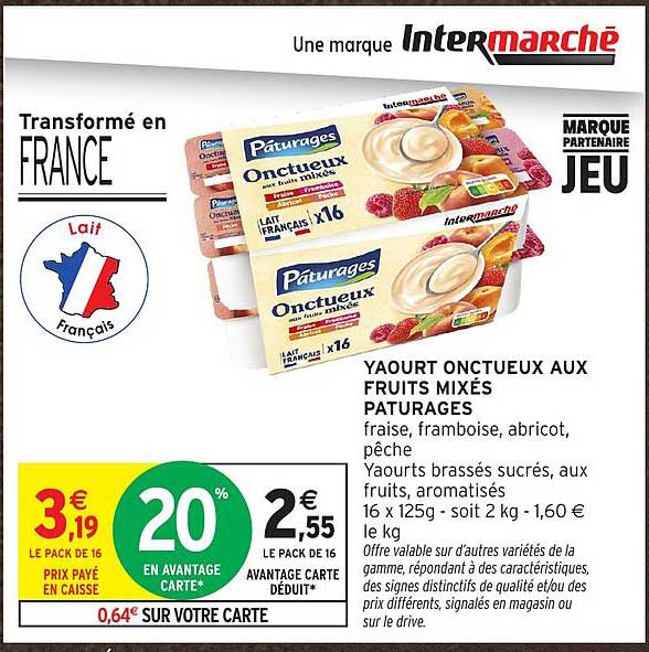 YAOURT ONCTUEUX AUX FRUITS MIXÉS PATURAGES
