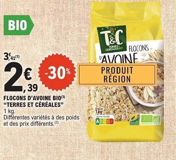 FLOCONS D’AVOINE BIO "TERRES ET CÉRÉALES"