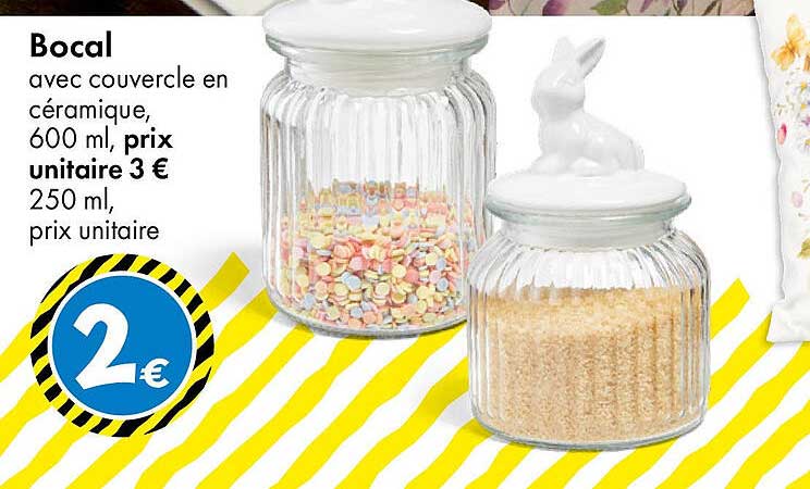 Bocal avec couvercle en céramique, 600 ml
