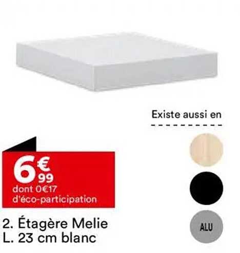 Étagère Melie L. 23 cm blanc