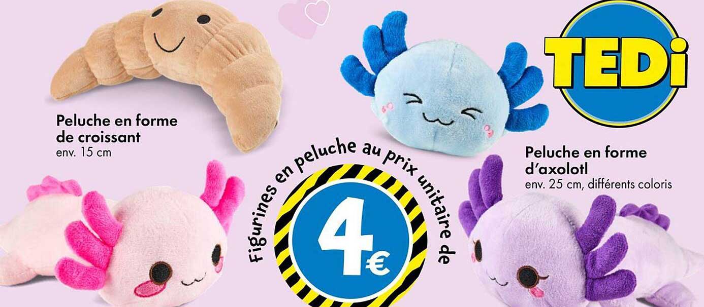 Figurines en peluche au prix unitaire de 4€