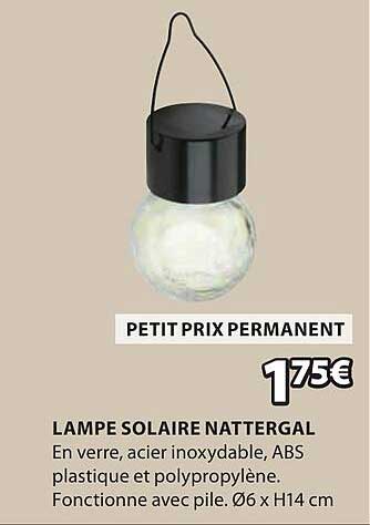 LAMPE SOLAIRE NATTERGAL