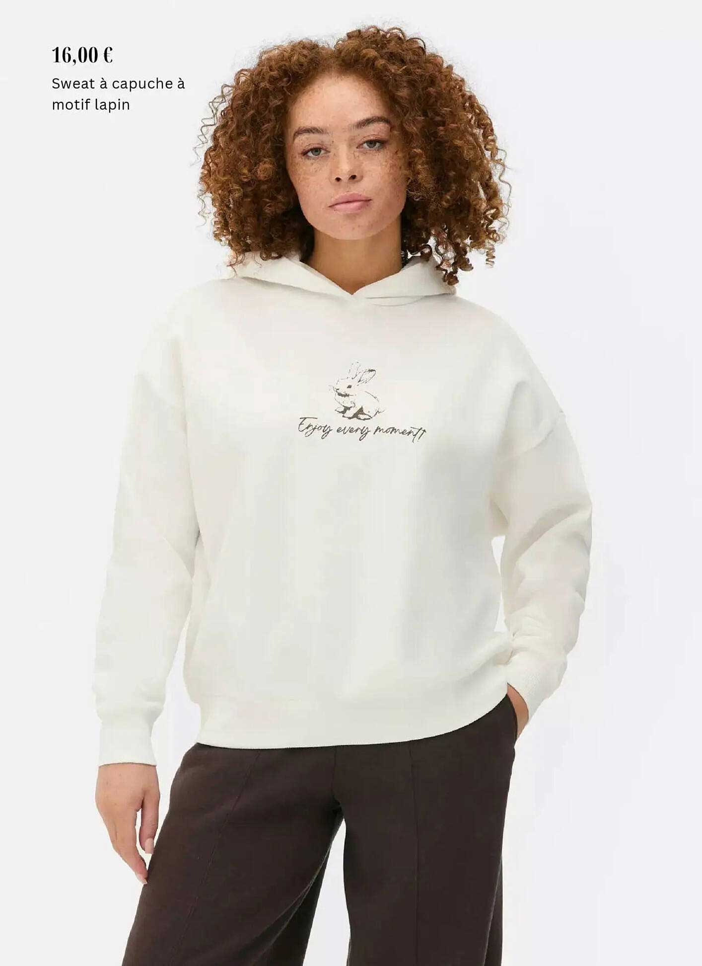 Sweat à capuche à motif lapin