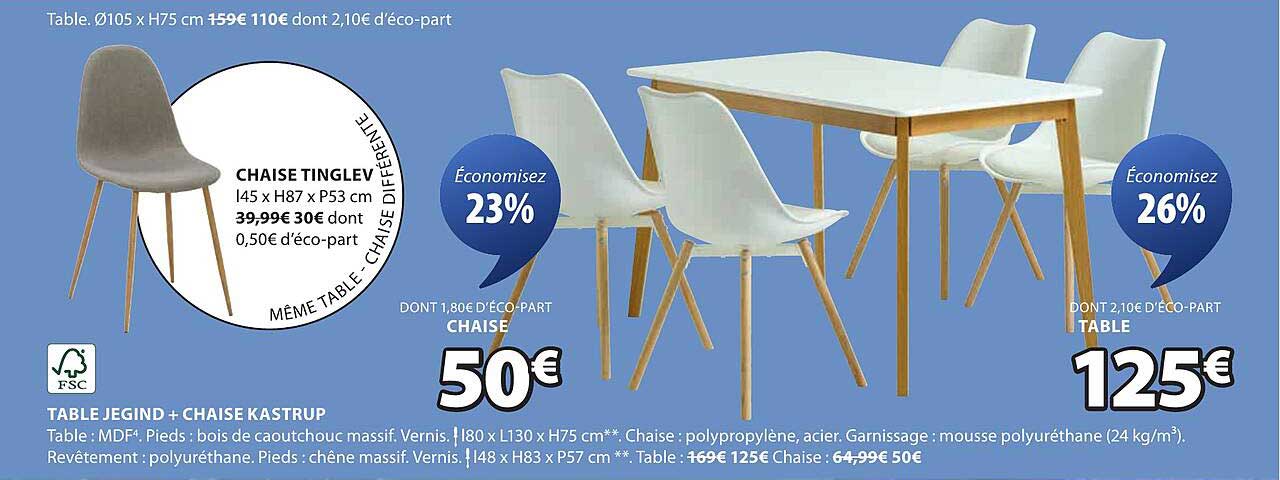 Table JEGIND + Chaise KASTRUP