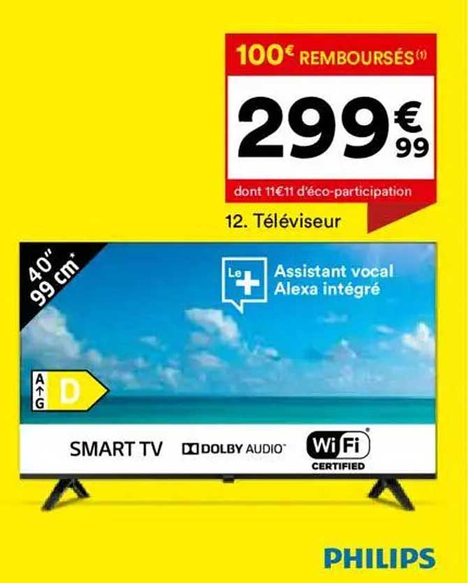Téléviseur 40" - 99 cm - 100€ REMBOURSÉS