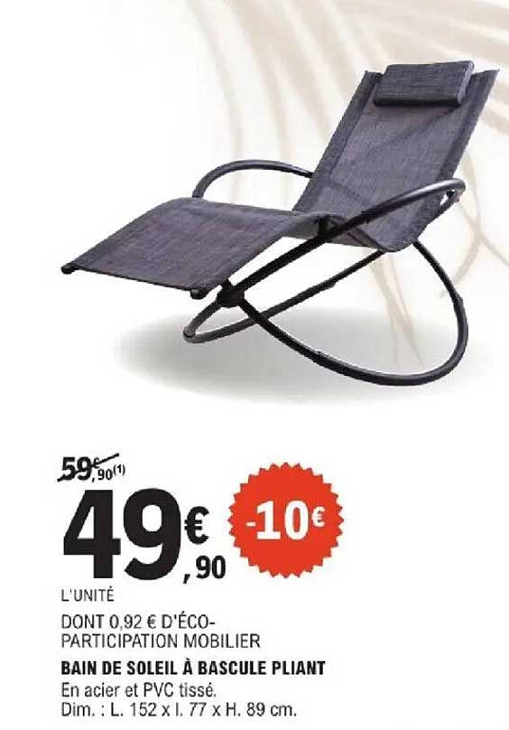 Promo Bain De Soleil À Bascule Pliant chez E.Leclerc Jardi ...