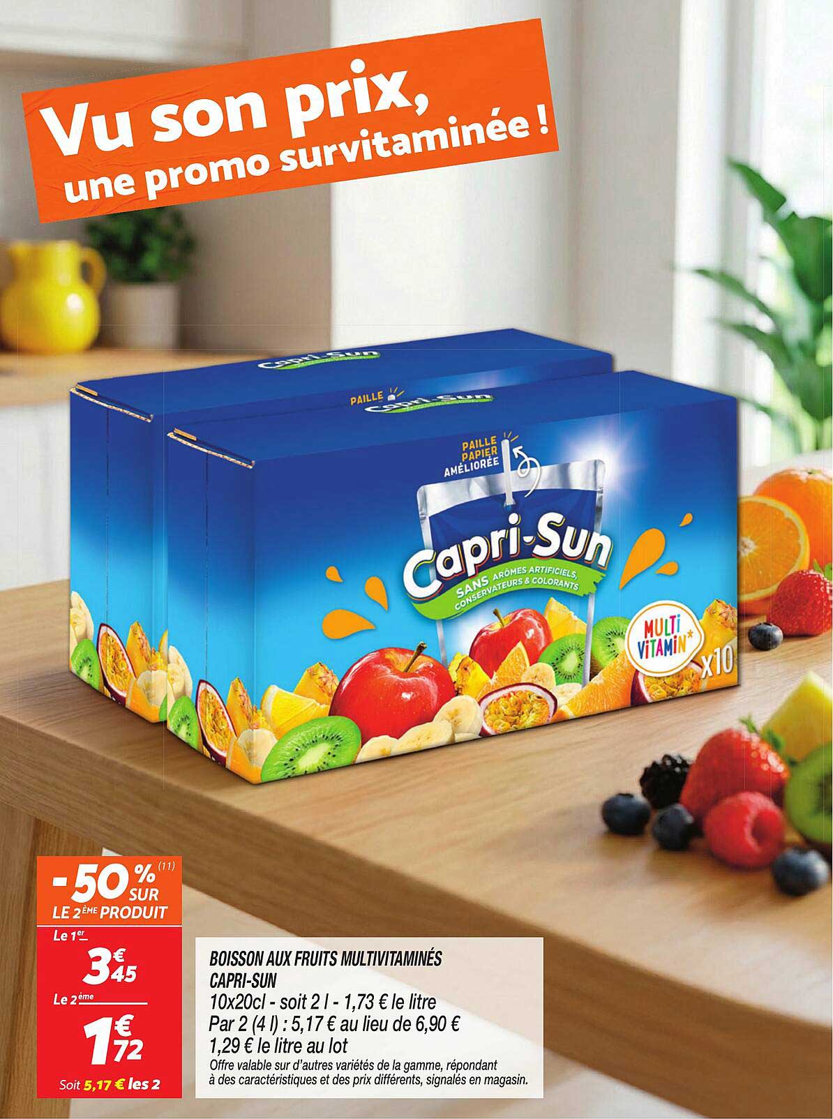 BOISSON AUX FRUITS MULTIVITAMINÉS CAPRI-SUN