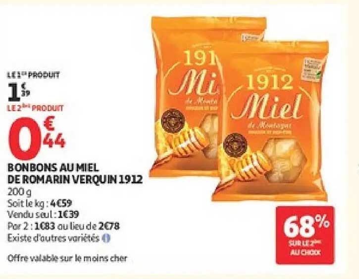 BONBONS AU MIEL DE ROMARIN VERQUIN 1912