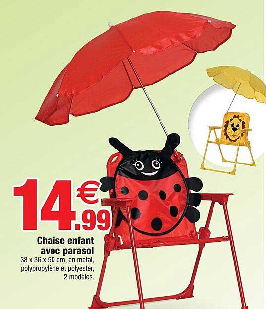 Chaise enfant avec parasol