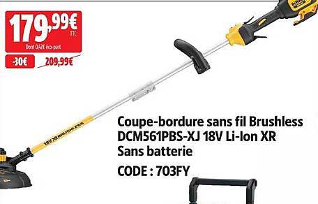 Coupe-bordure sans fil Brushless DCM561PBS-XJ 18V Li-lon XR Sans batterie