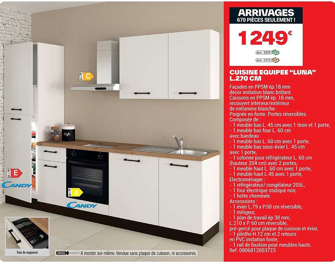 CUISINE EQUIPEE “LUNA” L.270 CM