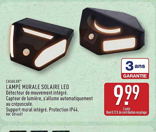 Promo Lampe Murale Solaire Led chez ALDI - 123Catalogue.fr