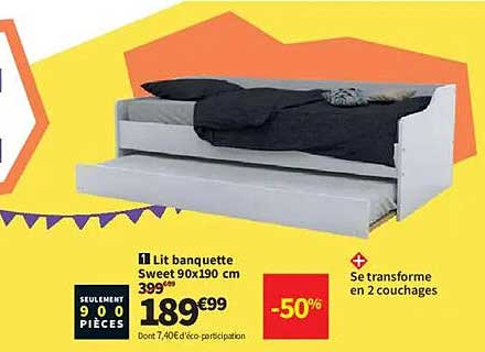 Lit banquette Sweet 90x190 cm