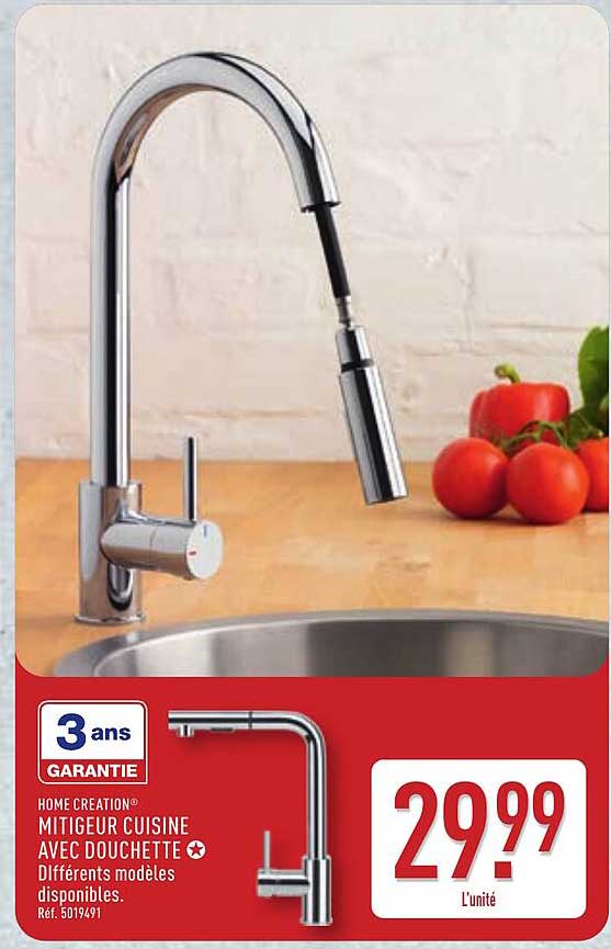 MITIGEUR CUISINE AVEC DOUCHETTE