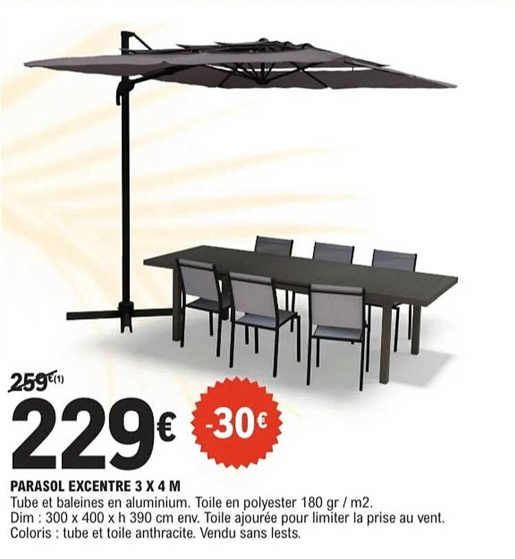 PARASOL EXCENTRE 3 X 4 M