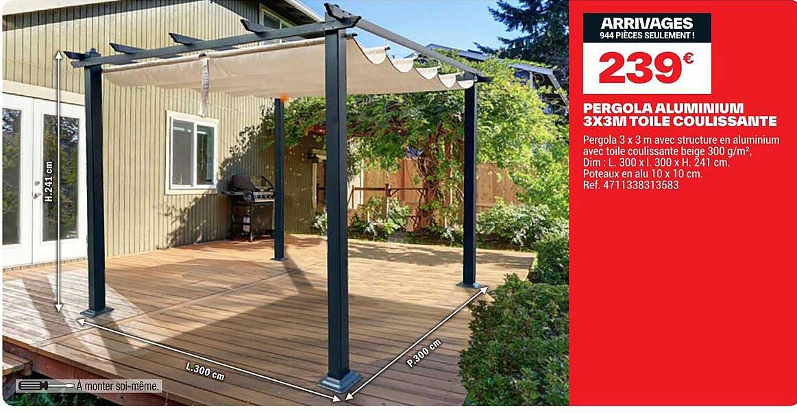 Pergola Toile Retractable Brico Depot