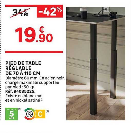 Pied De Table Reglable Leroy Merlin