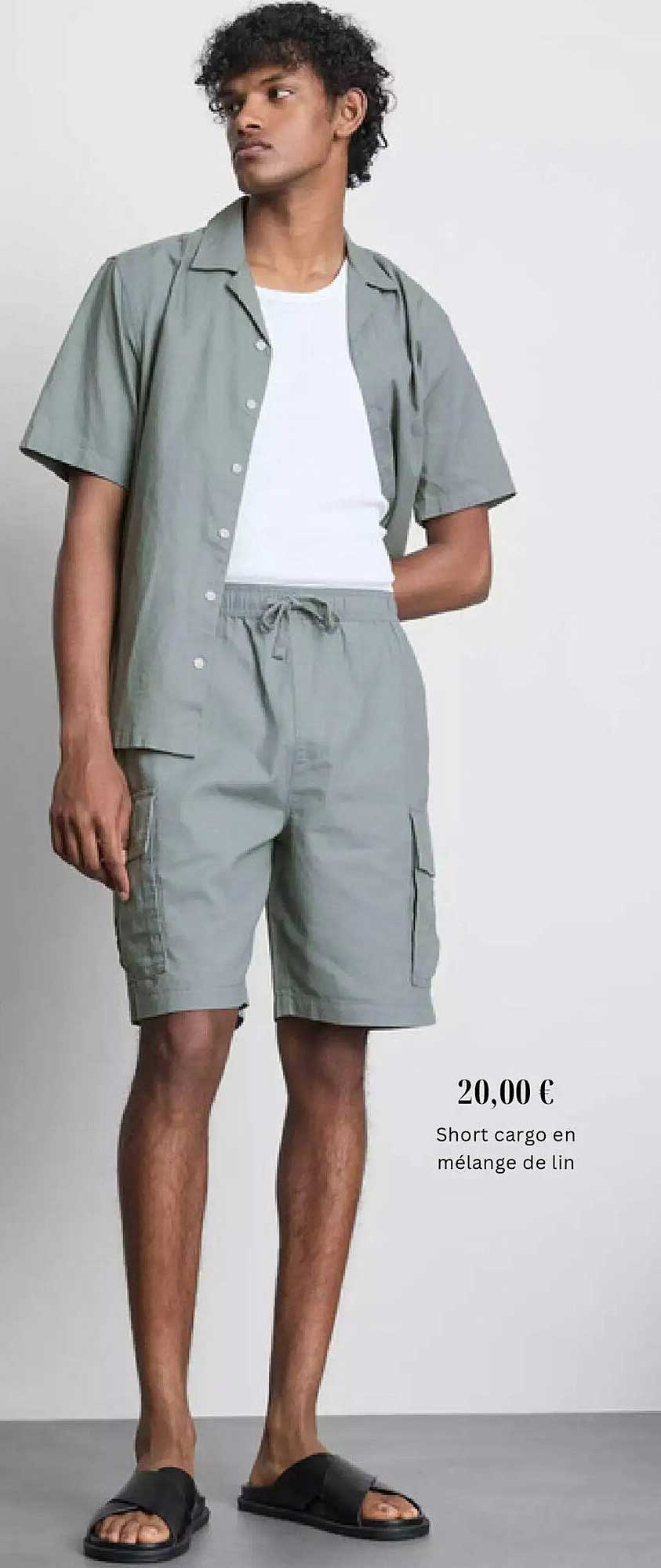 Short cargo en mélange de lin